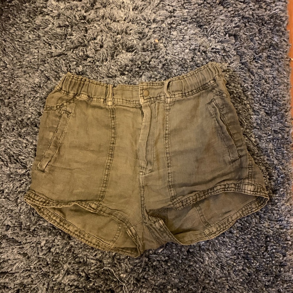 Free People Linen Cargo Shorts
